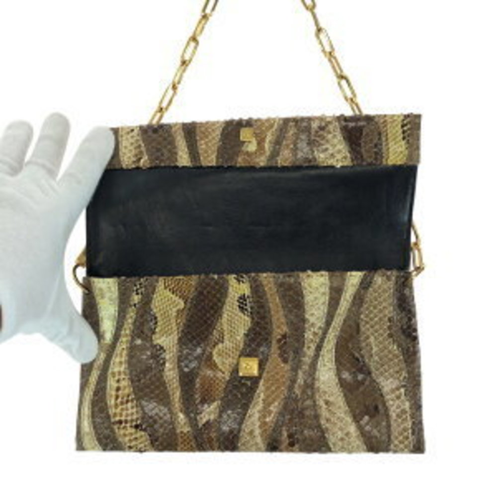Gucci Brown Python Shoulder Bag Chain - image 8